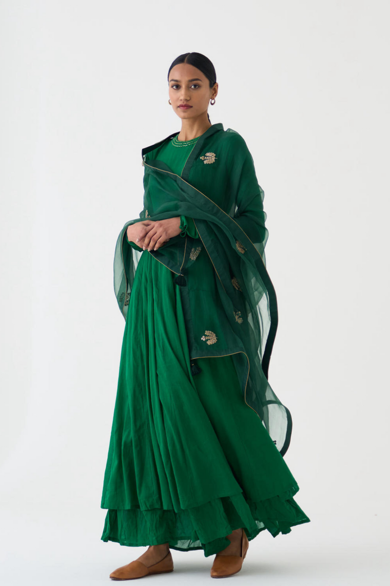 Deep Green Kali Dupatta