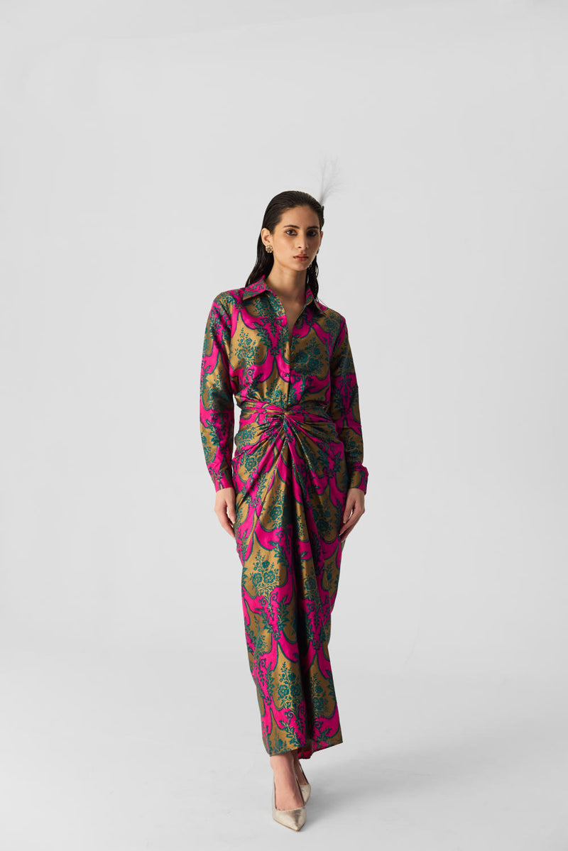 ZUZI SHIRT & SKIRT SET silk by Yam in multi color for women in Singapore