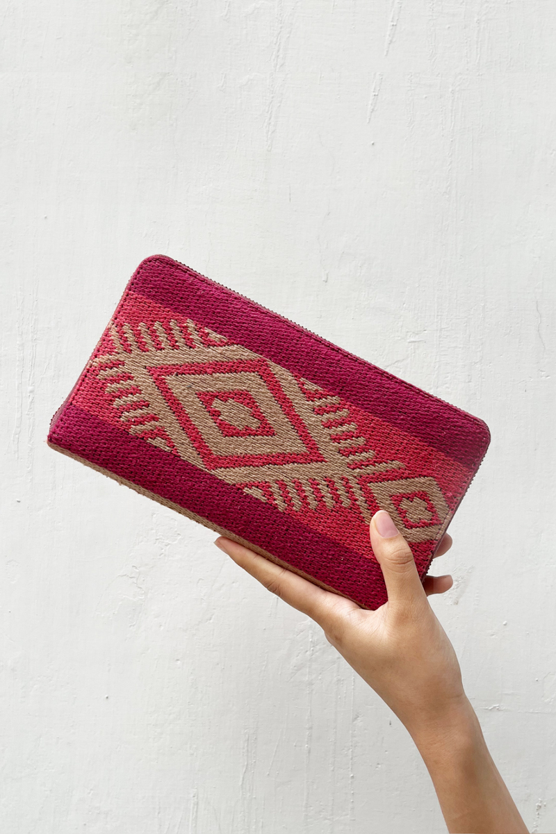 Rasberry Wallet cotton Bags by Khara Kapas for women in Singapore