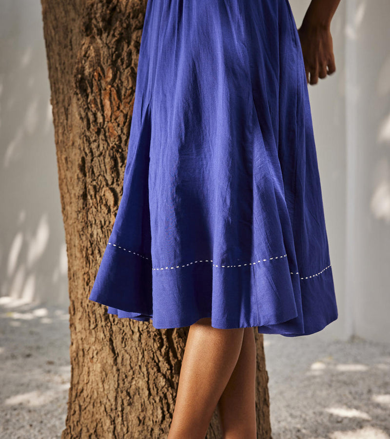 Bustling wind dress Dress by Khara Kapas in blue for women in Singapore