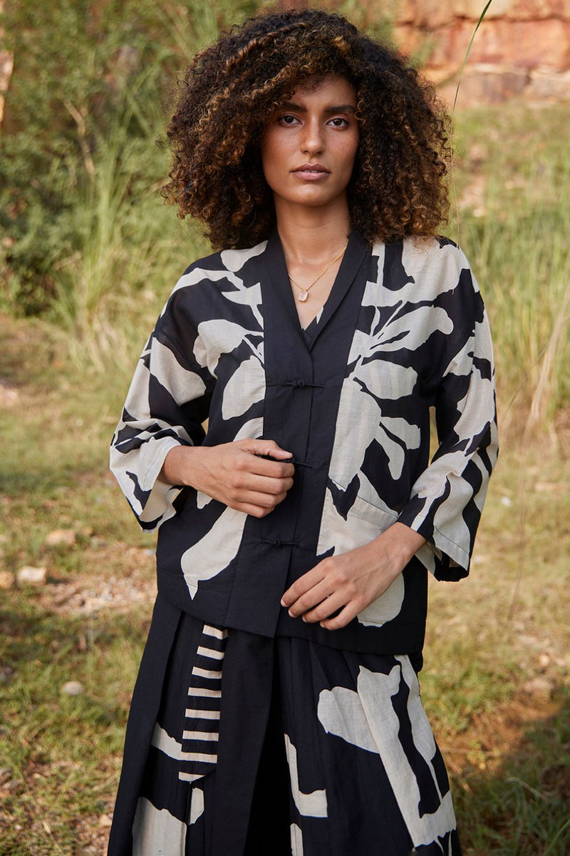 Dazed Trance Top Top & Tunics by Khara Kapas in black for women in Singapore