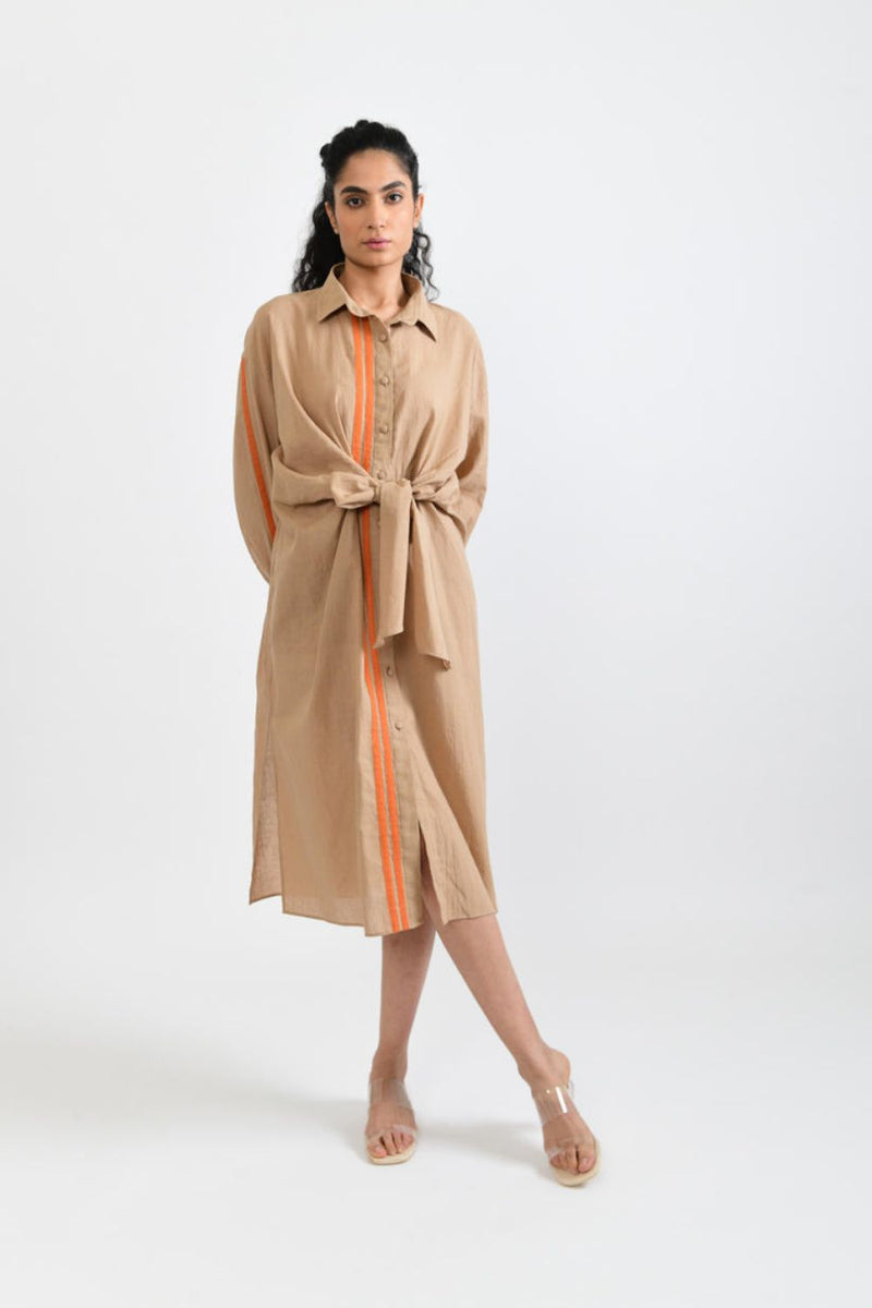SUNBURST TIE UP DRESS