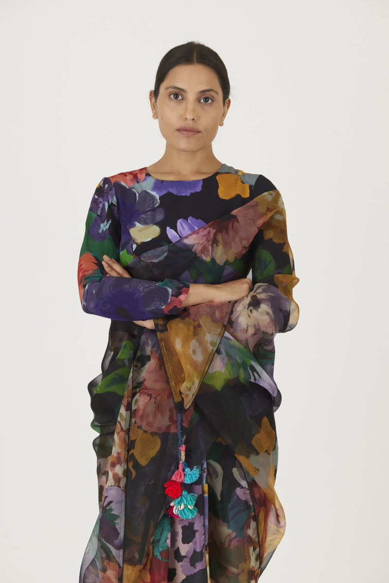 FARAH BLACK BLOUSE Blouses by Yam in black color for women in Singapore
