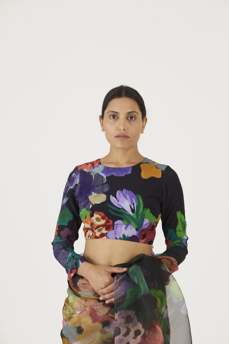 FARAH BLACK BLOUSE Blouses by Yam in black color for women in Singapore