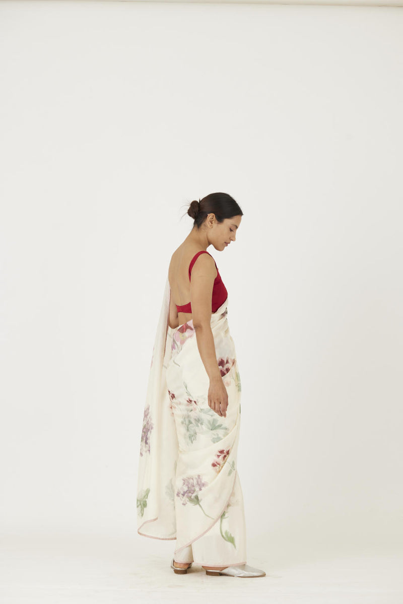 JULIET WHITE SAREE Sarees by Yam in white color for women in Singapore