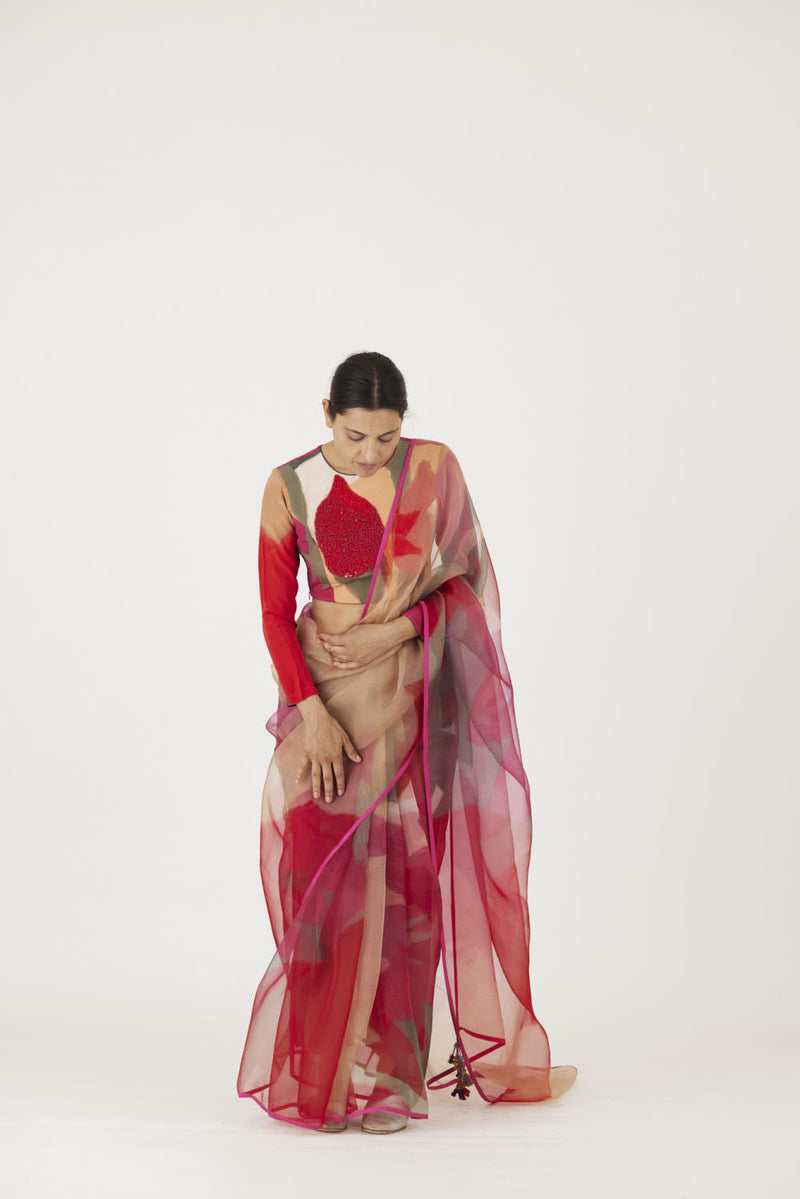 LEI LANI RED SAREE Sarees by Yam for women in Singapore
