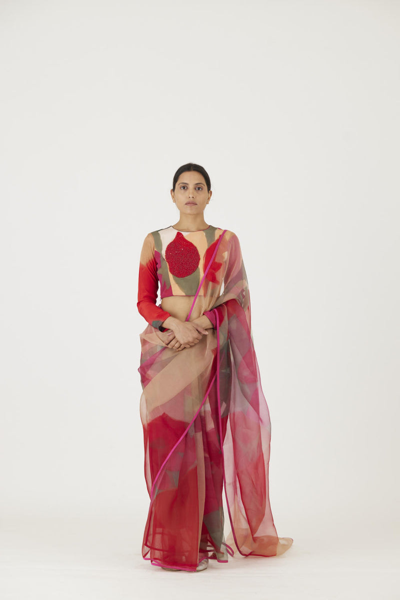 LEI LANI RED SAREE Sarees by Yam for women in Singapore