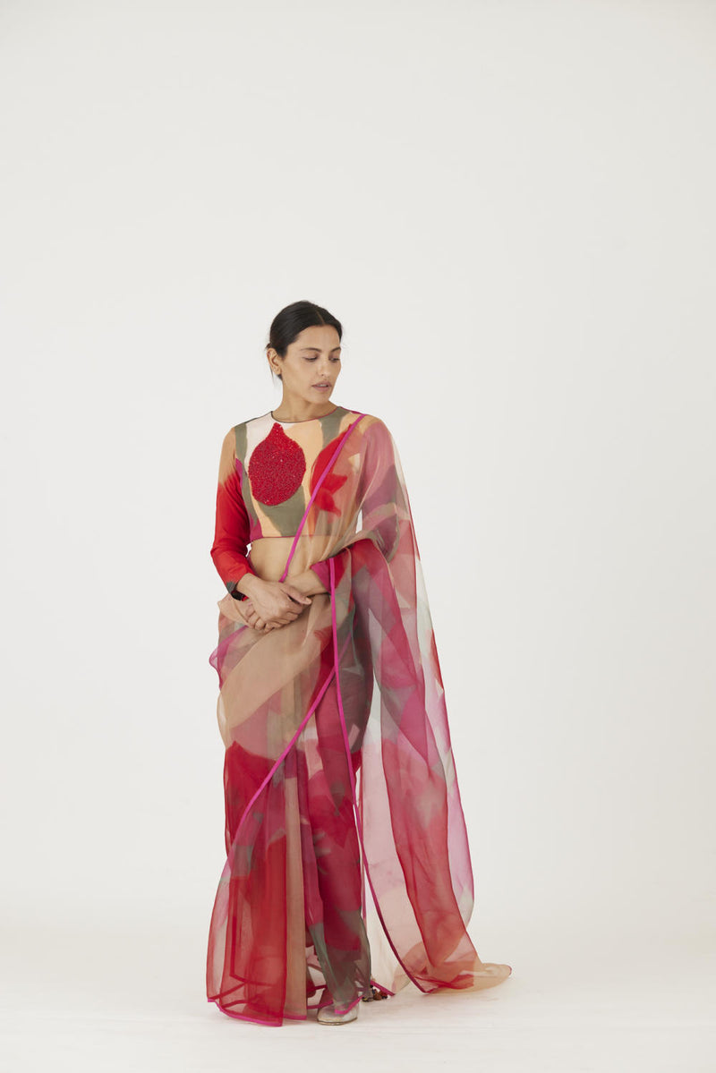 LEI LANI RED SAREE Sarees by Yam for women in Singapore