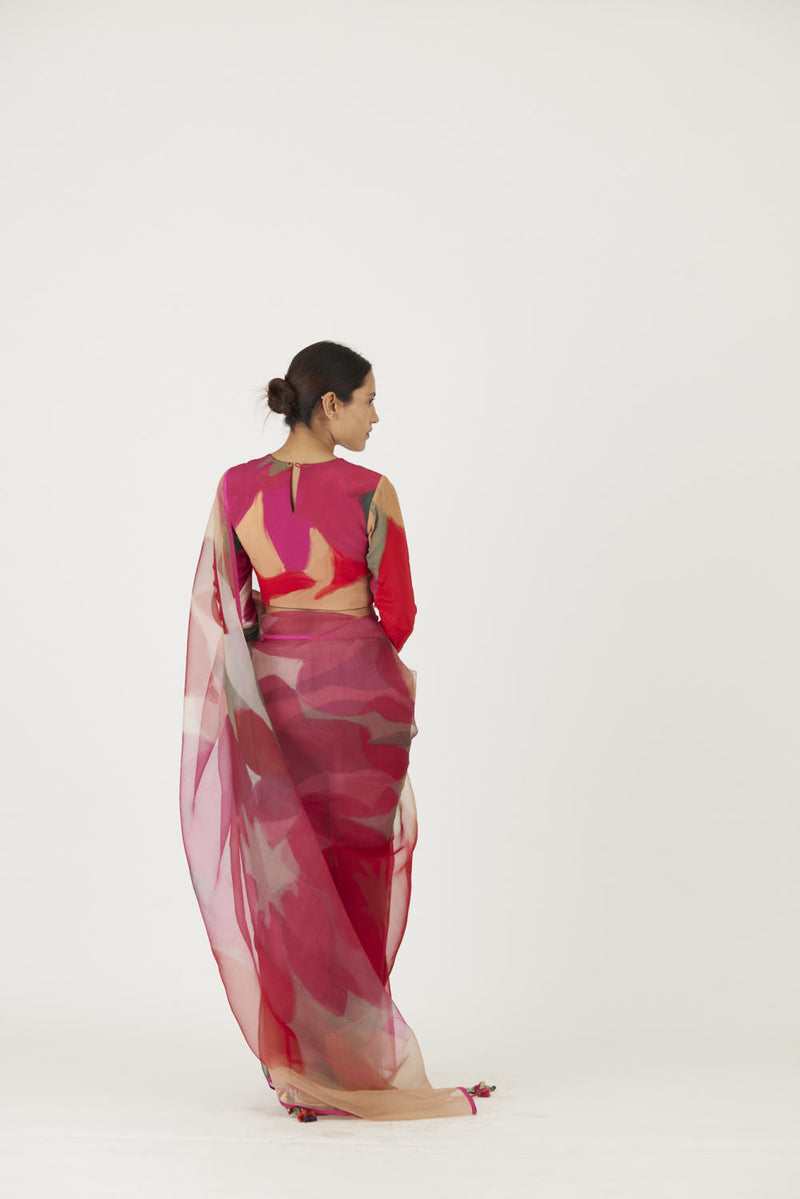 LEI LANI RED SAREE Sarees by Yam for women in Singapore