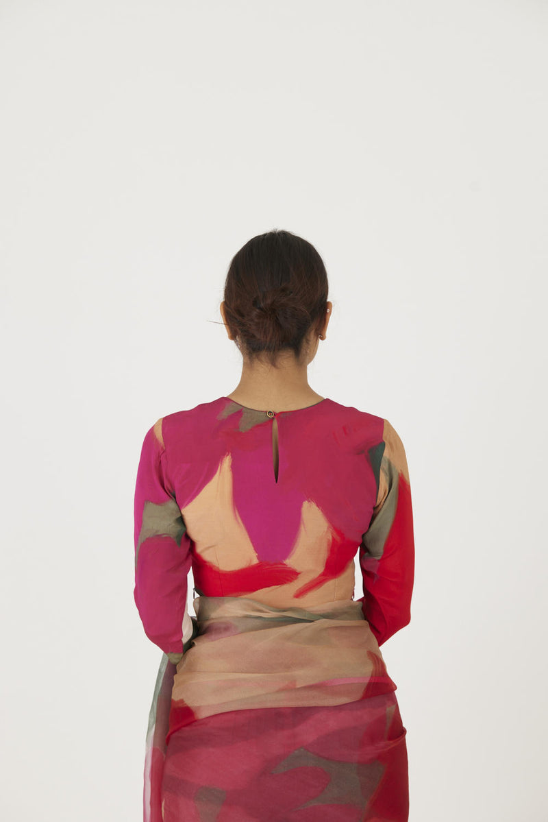 LEI LANI RED EMBROIDERED BLOUSE Blouses by Yam for women in Singapore