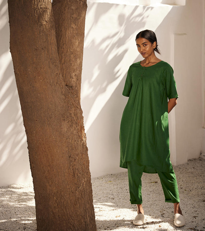 Engraved co-ord set Co-ord Set by Khara Kapas in green for women in Singapore