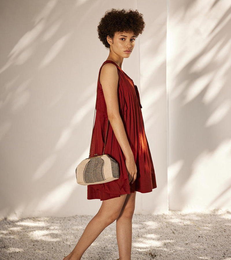 Rose vine dress Dress by Khara Kapas in red for women in Singapore