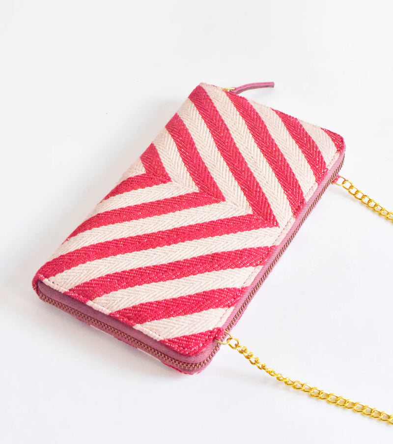 Stripe-it-red Clutch Bags by Khara Kapas for women in Singapore