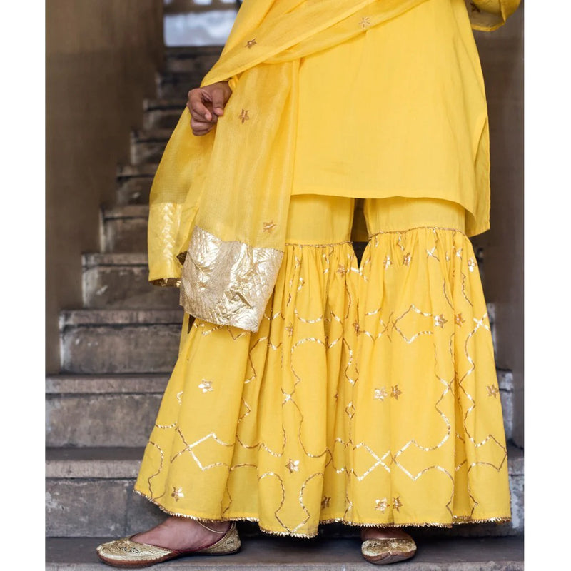 AMEERA (Sharara-Yellow) (set of 3) Kurta Sets by TOKREE for women in Singapore