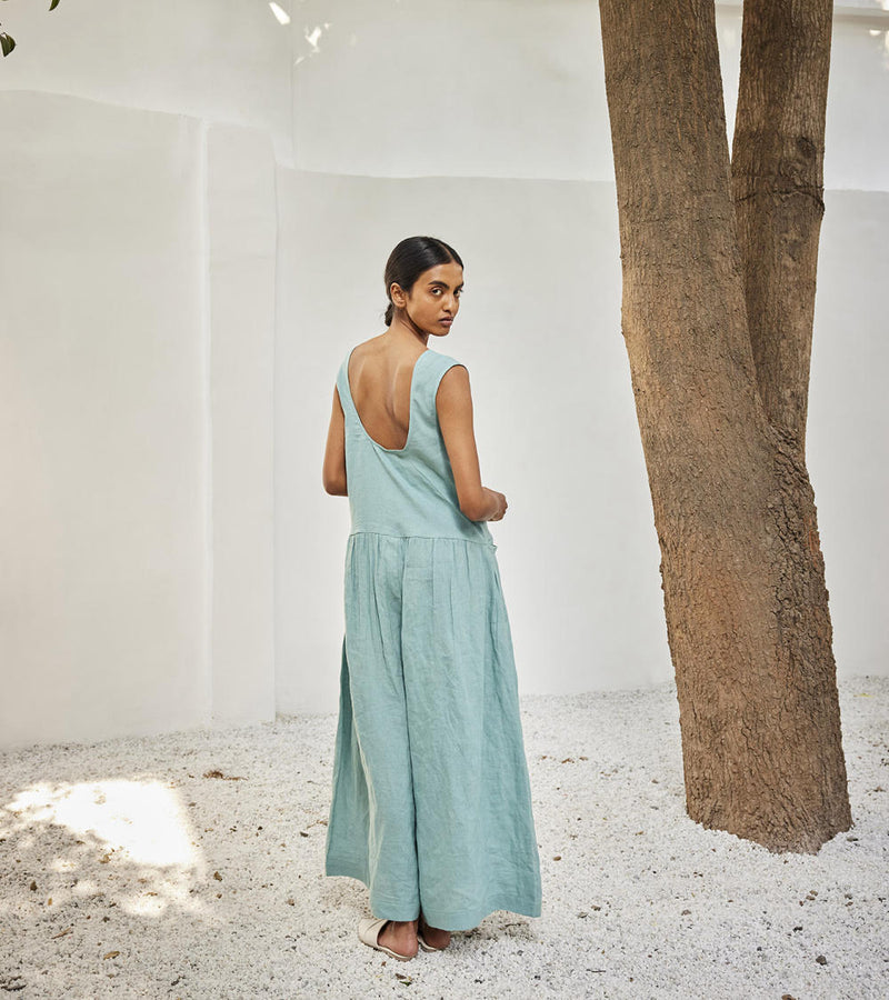 Morning sky jumpsuit Dress by Khara Kapas in blue for women in Singapore
