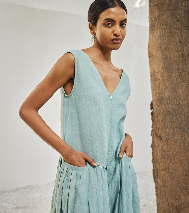 Morning sky jumpsuit Dress by Khara Kapas in blue for women in Singapore