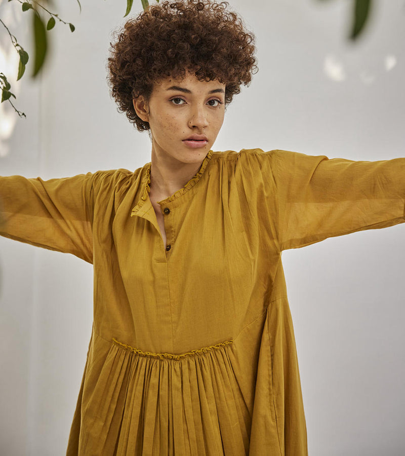 Love burns dress Dress by Khara Kapas in yellow for women in Singapore