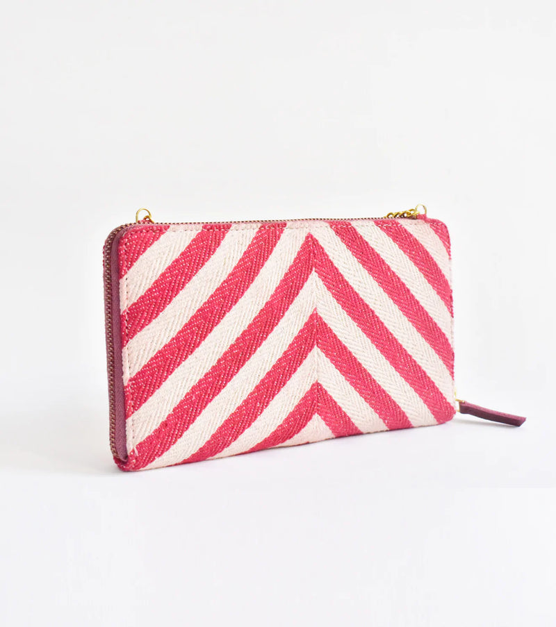 Stripe-it-red Clutch Bags by Khara Kapas for women in Singapore