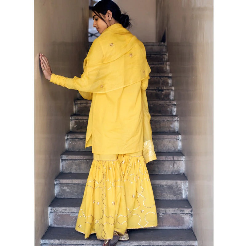 AMEERA (Sharara-Yellow) (set of 3) Kurta Sets by TOKREE for women in Singapore
