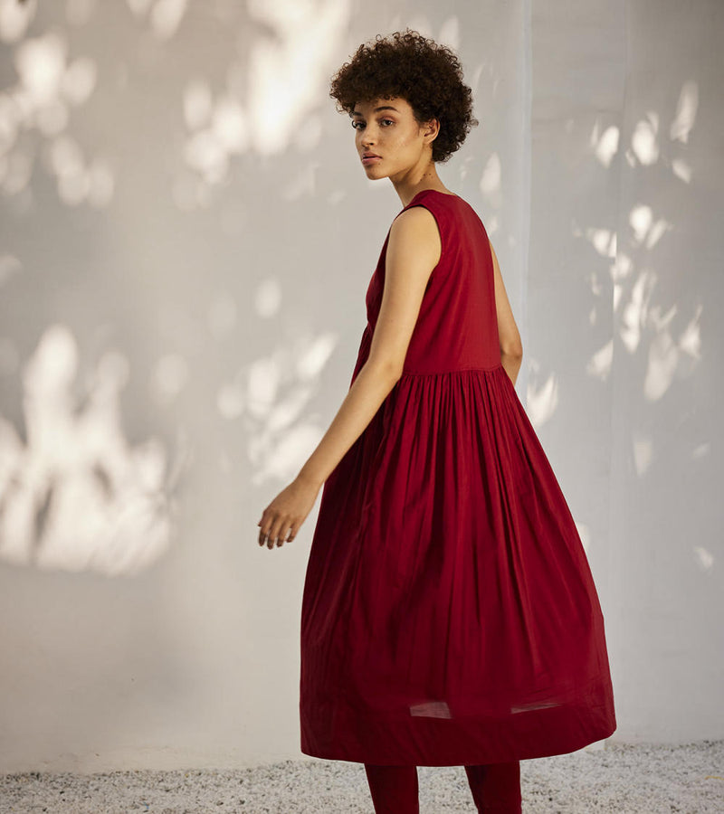 Scarlet co-ord set Dress by Khara Kapas in red for women in Singapore