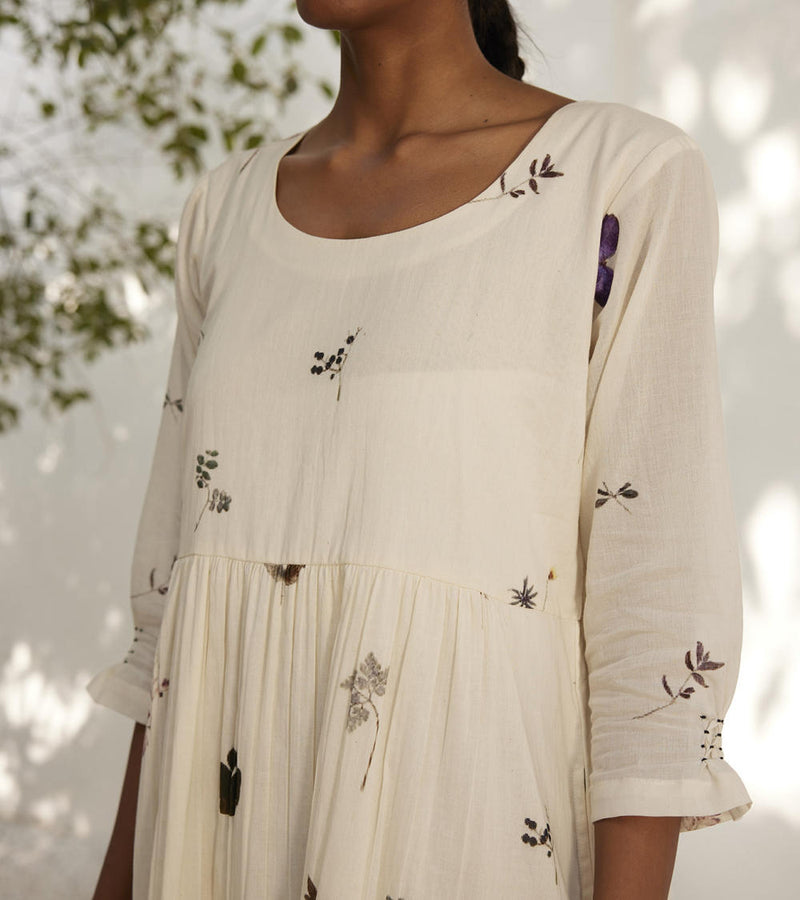 Botanical dress Dress by Khara Kapas in white for women in Singapore
