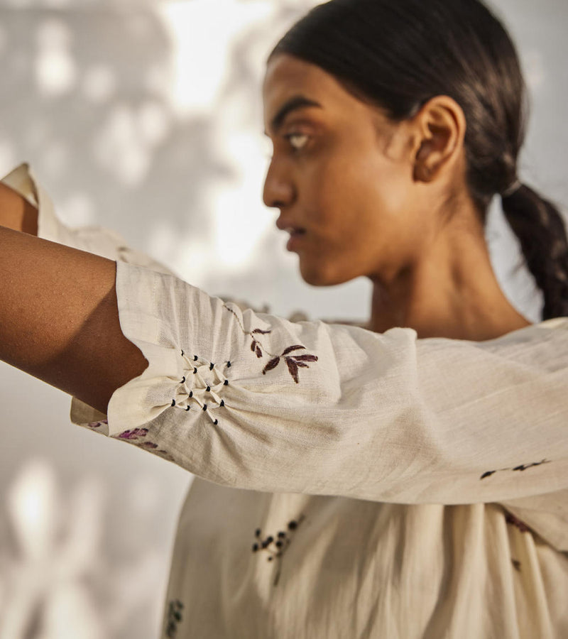 Botanical dress Dress by Khara Kapas in white for women in Singapore