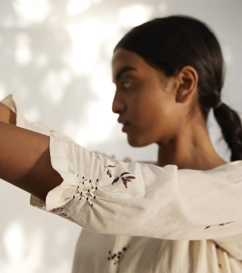 Botanical dress Dress by Khara Kapas in white for women in Singapore