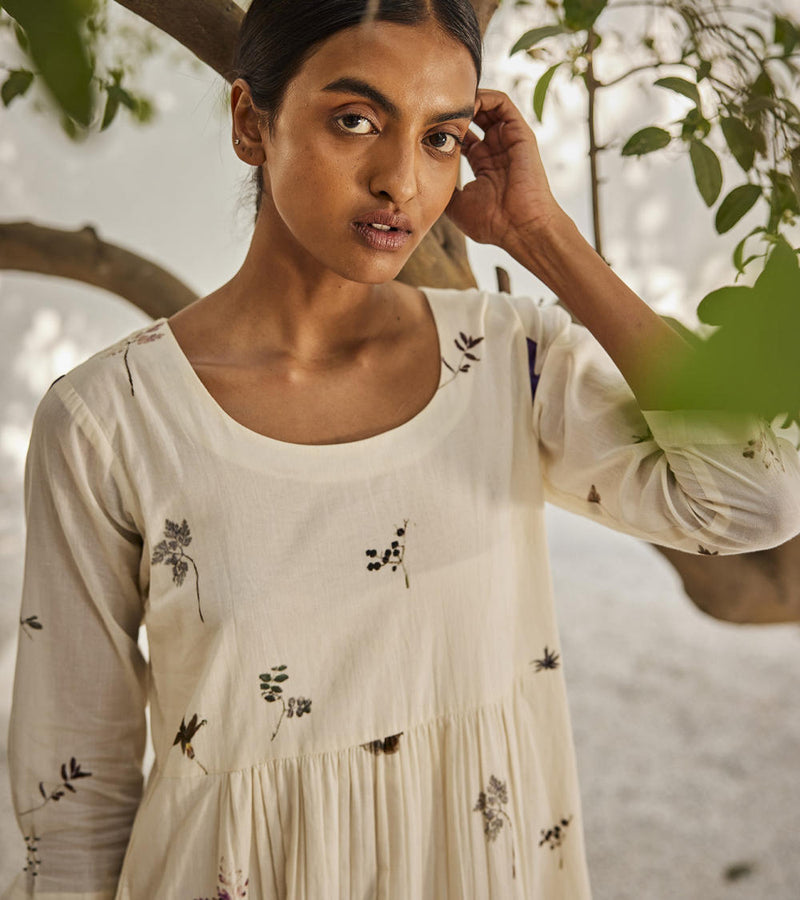 Botanical dress Dress by Khara Kapas in white for women in Singapore