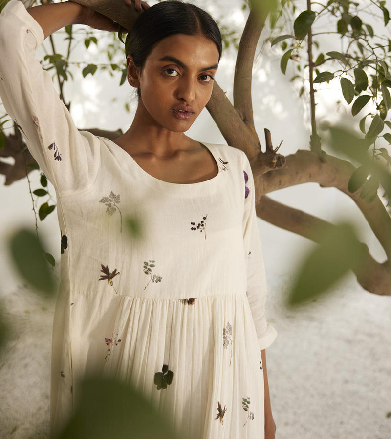Botanical dress Dress by Khara Kapas in white for women in Singapore
