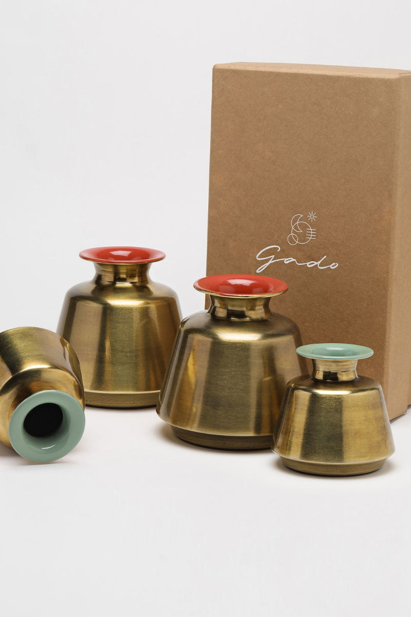Enamel Matkas - set of 2 linen by Gado Living for in Singapore