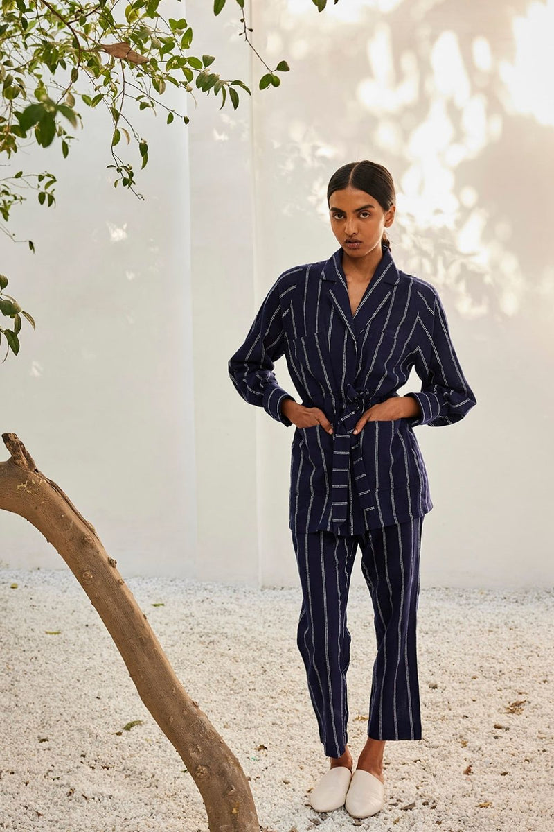Talk to me co-ord set Co-ord Set by Khara Kapas in blue for women in Singapore