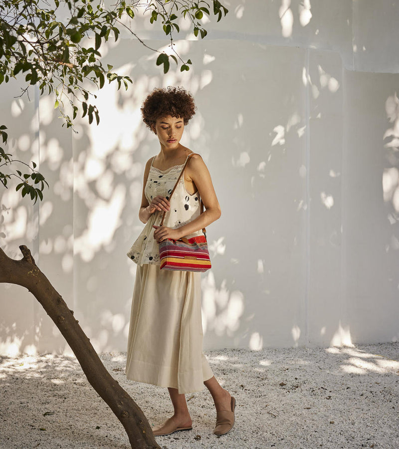 Sweet mist culottes Bottoms by Khara Kapas in white for women in Singapore