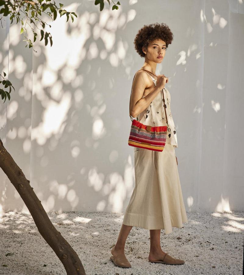 Sweet mist culottes Bottoms by Khara Kapas in white for women in Singapore
