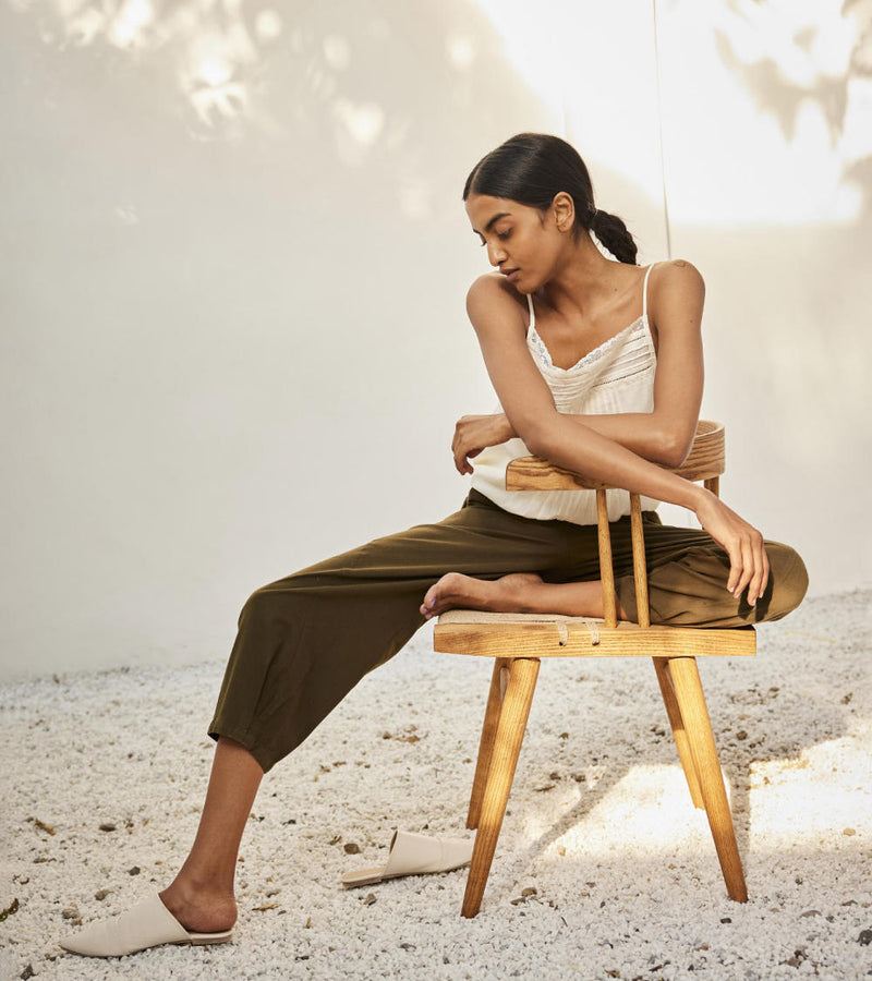 Eggshell lace blouse Top & Tunics by Khara Kapas in white for women in Singapore