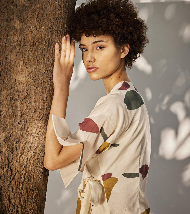 Lost dreams co-ord set Co-ord Set by Khara Kapas in ecru for women in Singapore