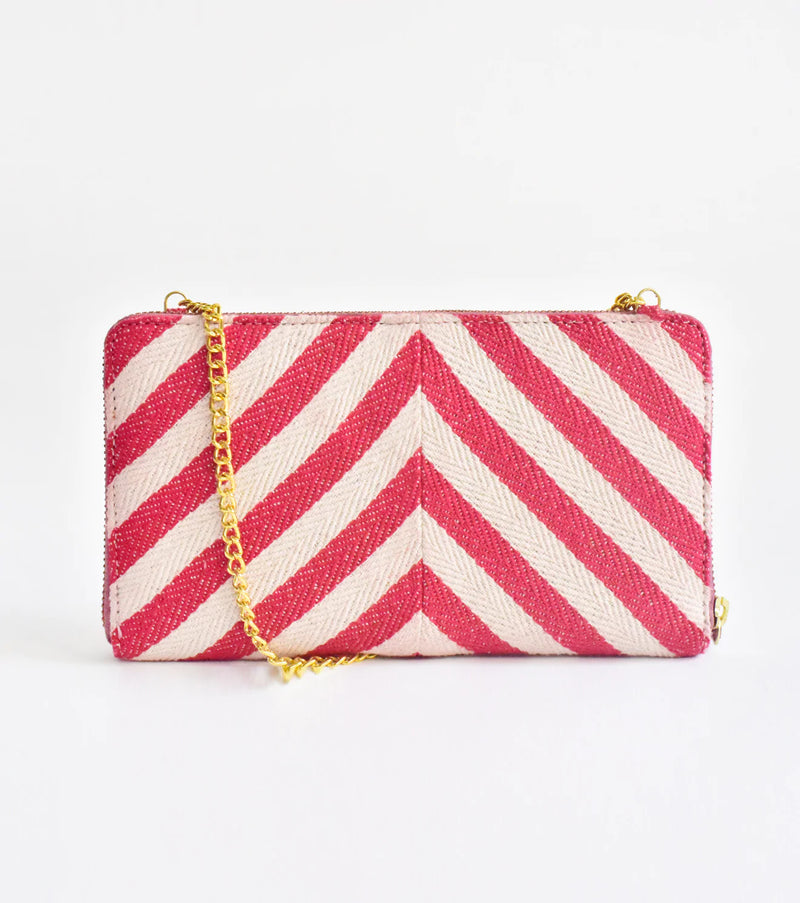 Stripe-it-red Clutch Bags by Khara Kapas for women in Singapore