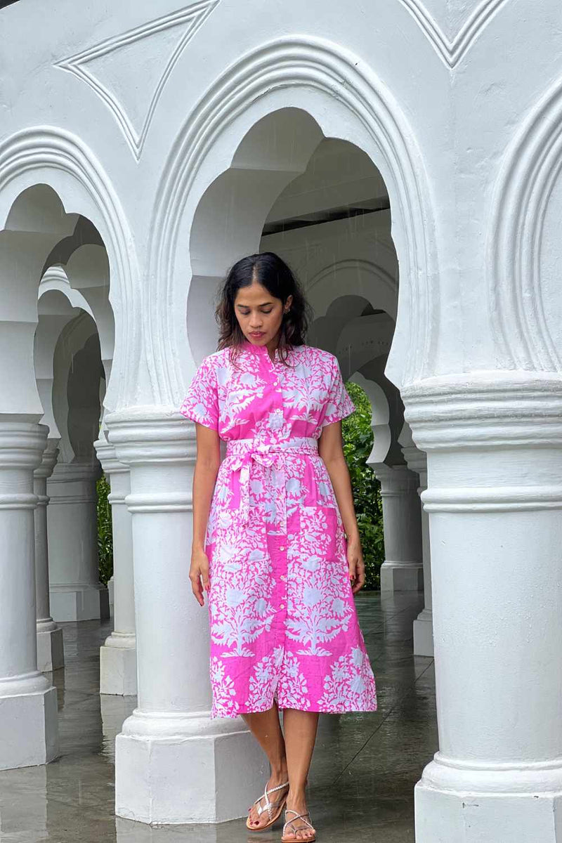 FUSCHIA PRINT DRESS Dress by TOKREE for women in Singapore