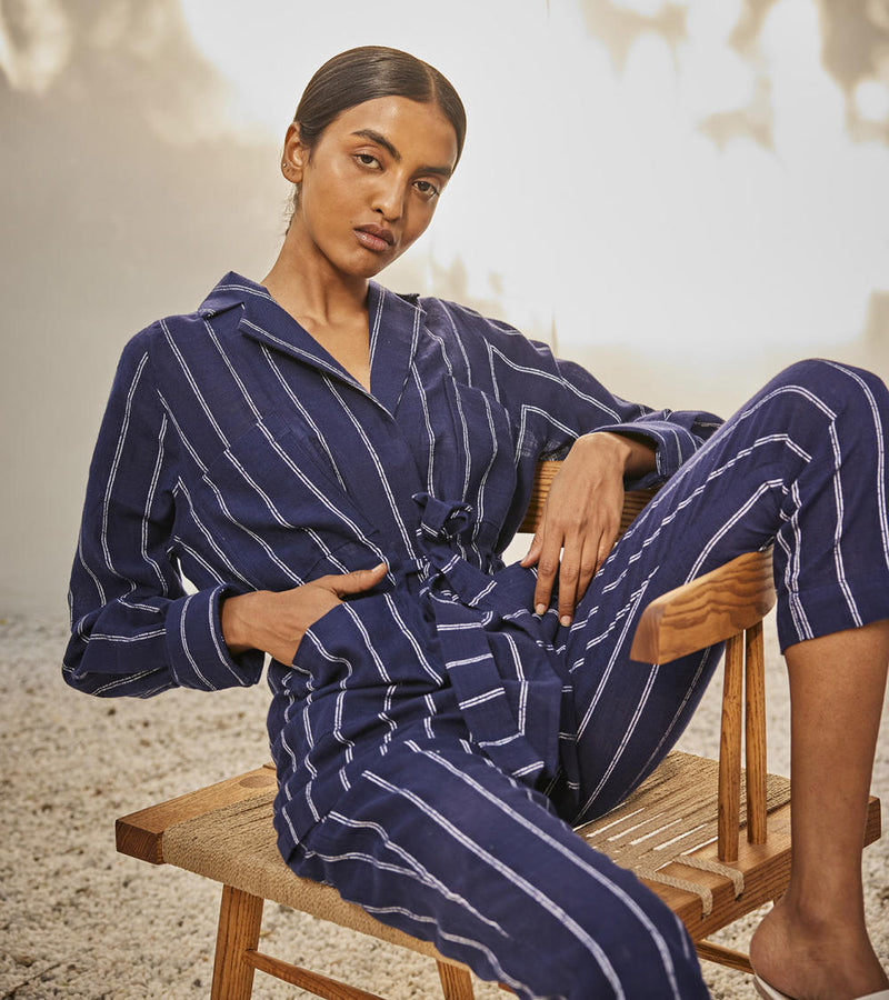 Talk to me co-ord set Co-ord Set by Khara Kapas in blue for women in Singapore