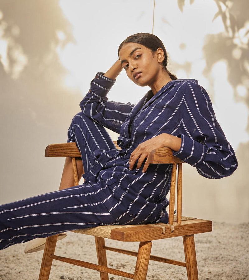 Talk to me co-ord set Co-ord Set by Khara Kapas in blue for women in Singapore
