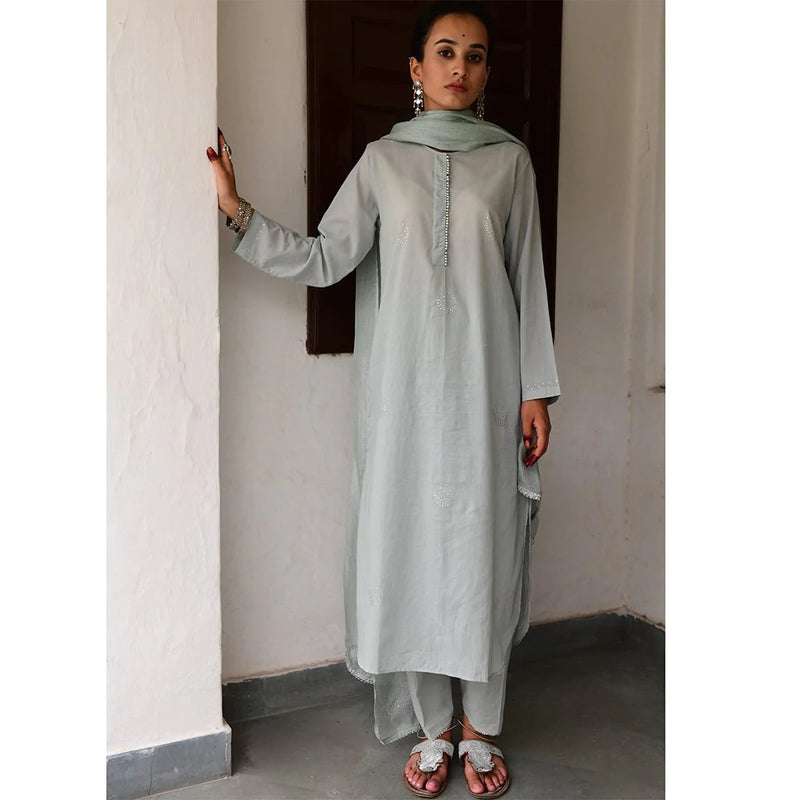BEHROZE CHAAND (Set of 3-Sea Foam) Dress by TOKREE for women in Singapore