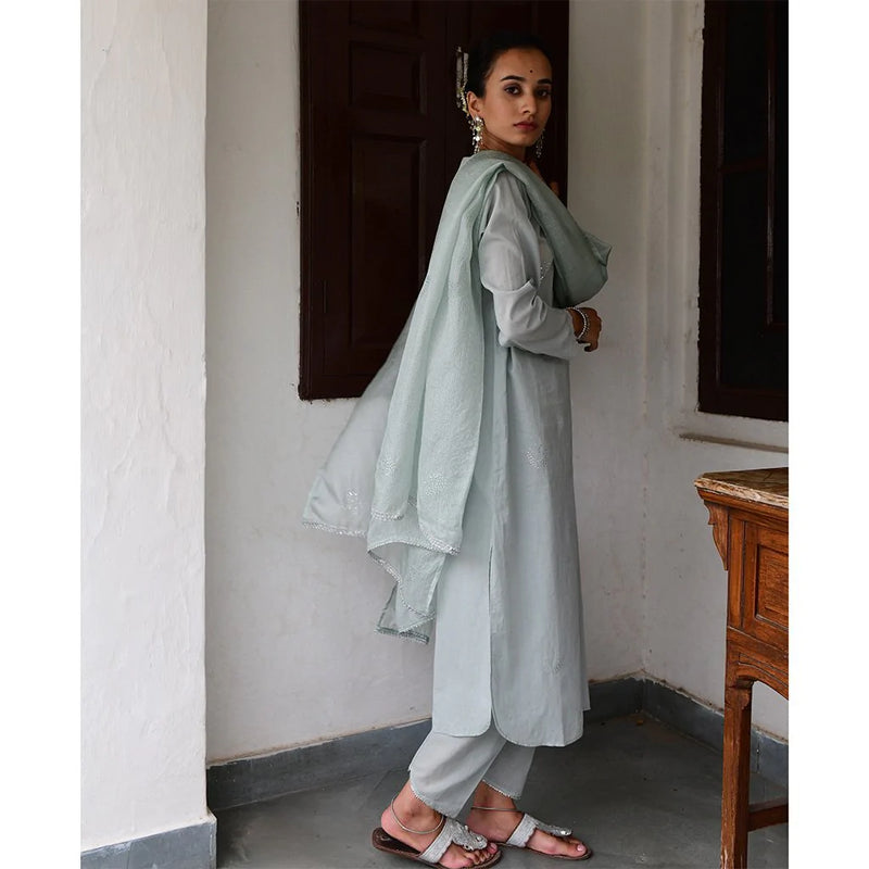 BEHROZE CHAAND (Set of 3-Sea Foam) Dress by TOKREE for women in Singapore