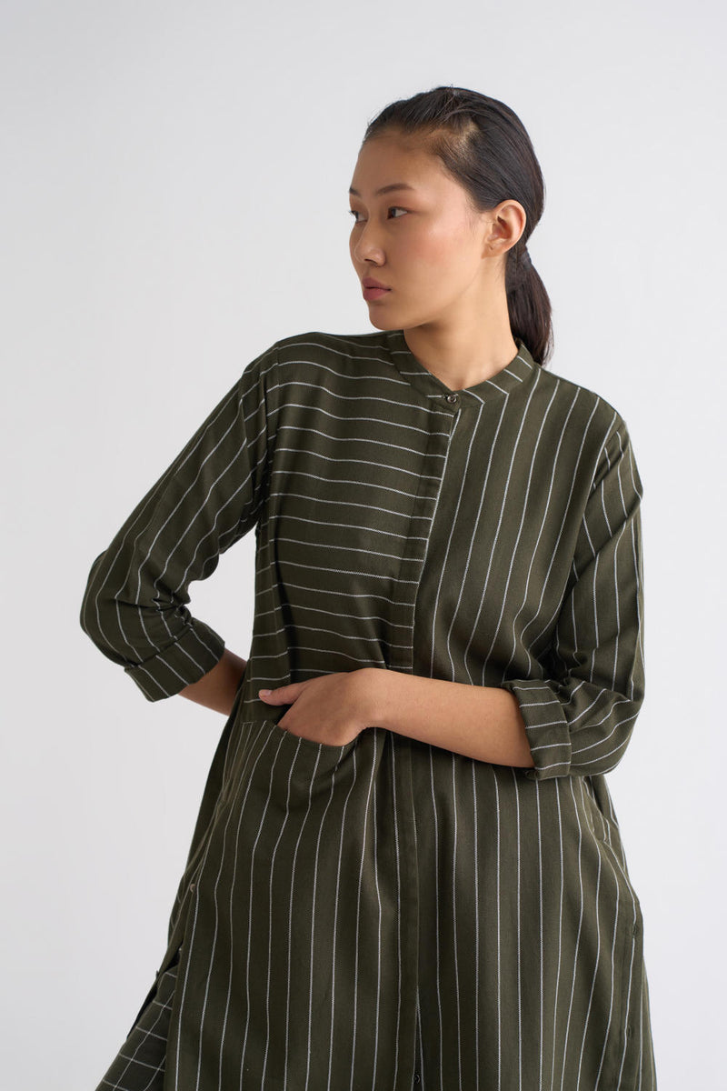 Back Gather Jacket Co ord - Olive Co-ord Set by THREE for women in Singapore