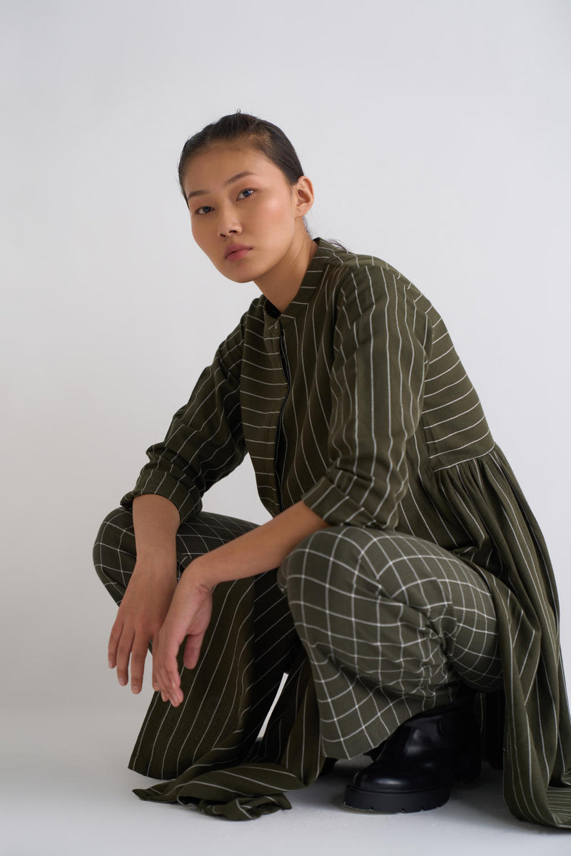 Back Gather Jacket Co ord - Olive Co-ord Set by THREE for women in Singapore