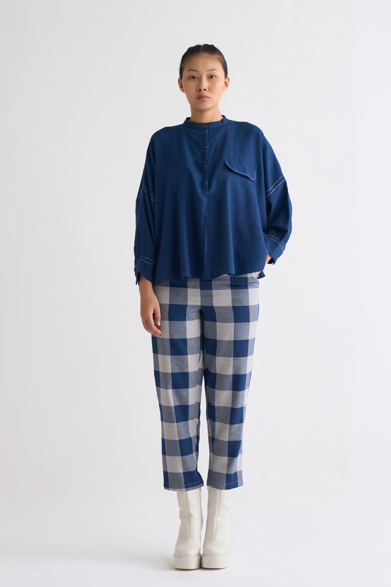 Bat Sleeve Top Co-ord - Navy Co-ord Set,Bottoms,Top & Tunics by THREE for women in Singapore
