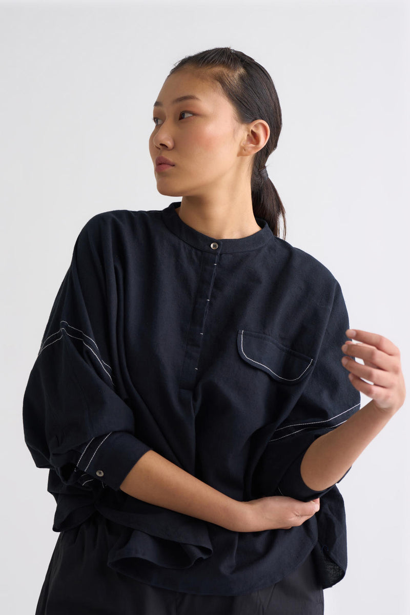 Bat Sleeve Top Co ord - Black Co-ord Set,Top & Tunics by THREE in black color for women in Singapore