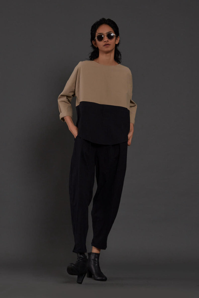 Beige & Black Rekin Set Co-ord Set by Mati for women in Singapore
