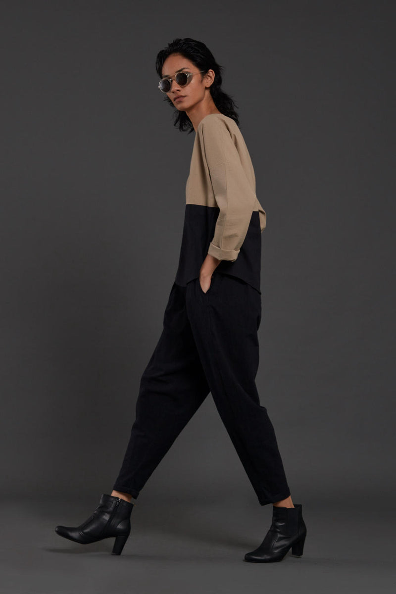 Beige & Black Rekin Set Co-ord Set by Mati for women in Singapore