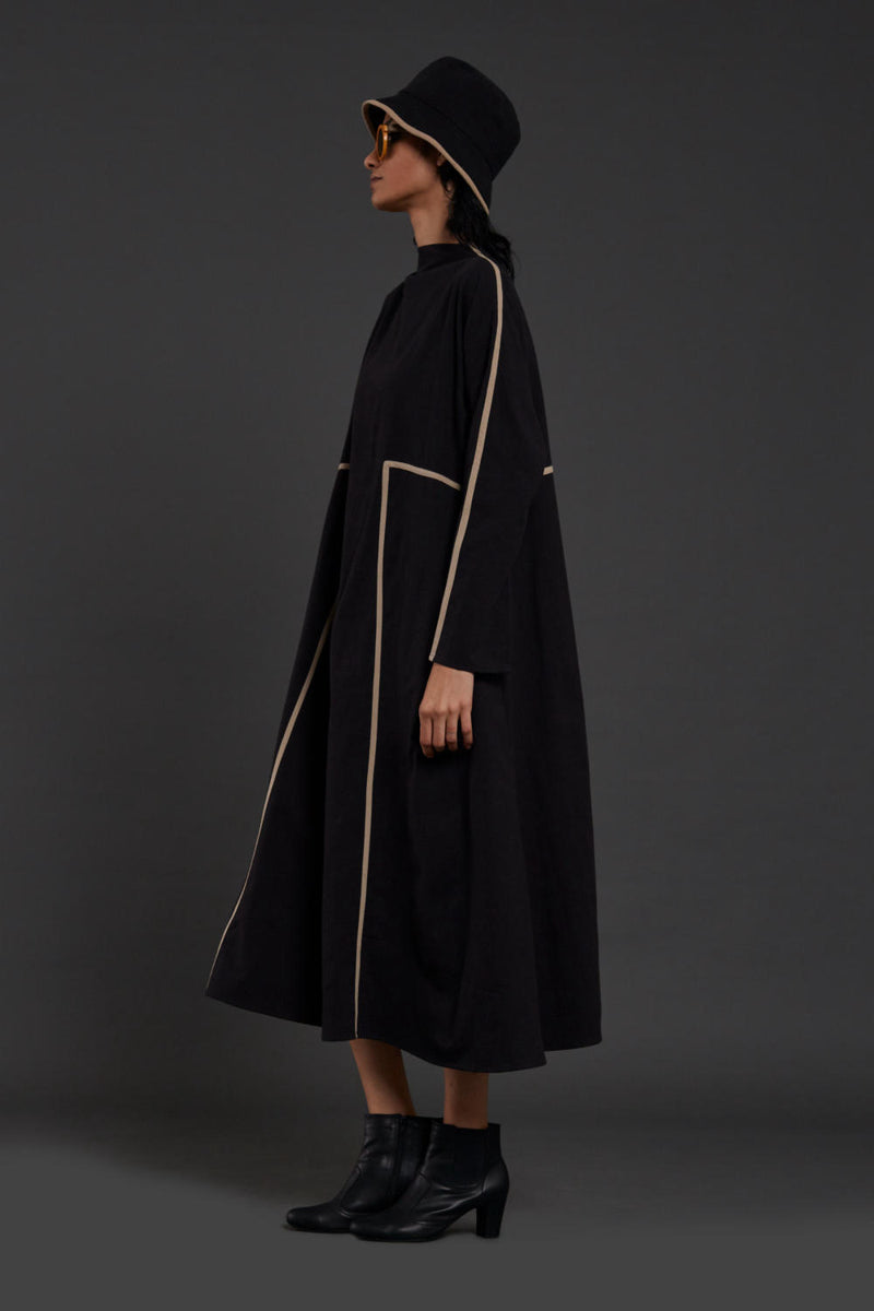 Black Piping Dress Dress by Mati in black color for women in Singapore