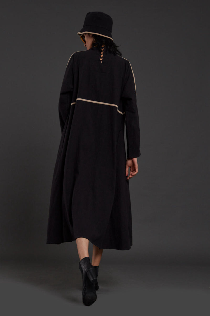 Black Piping Dress Dress by Mati in black color for women in Singapore