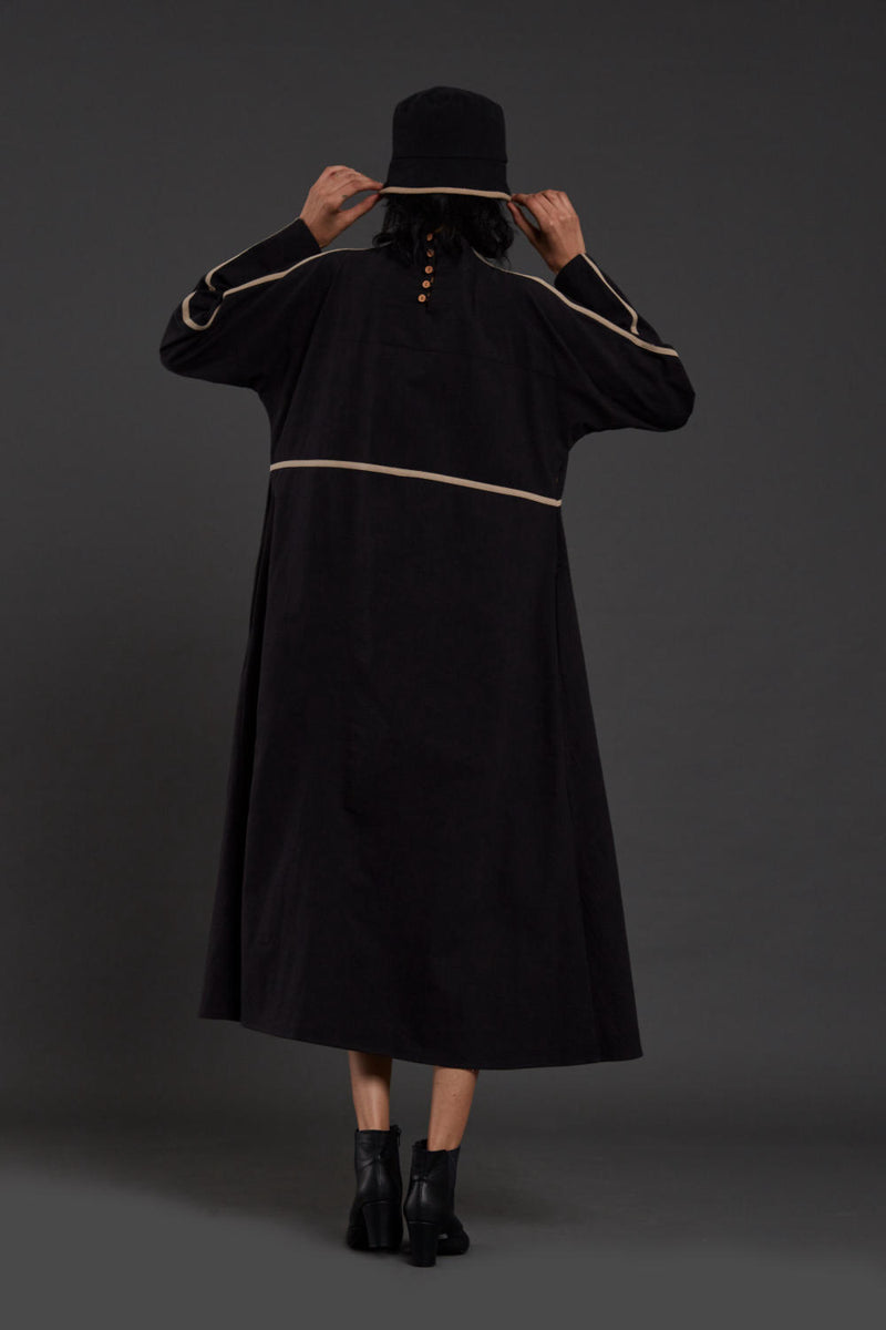 Black Piping Dress Dress by Mati in black color for women in Singapore